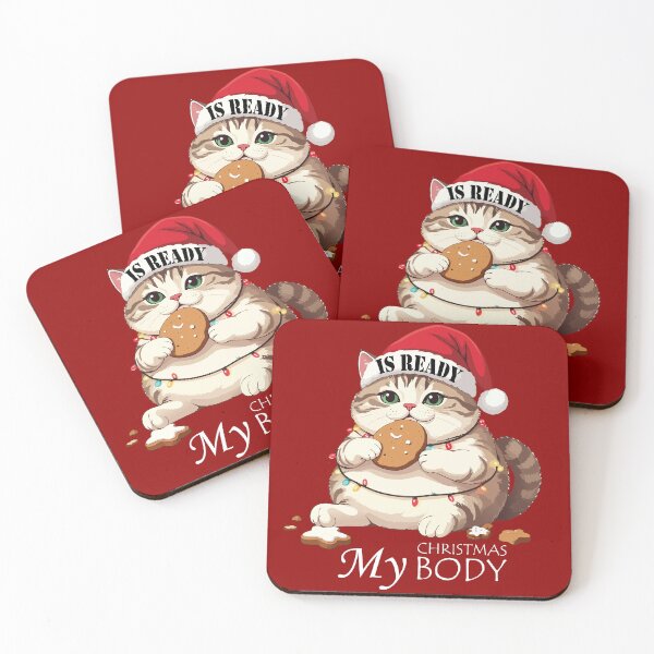 Item preview, ​My Christmas Body Is Ready Cat T-Shirt | Funny Feasting Kitten Gift designed and sold by SylwiaPrint.
