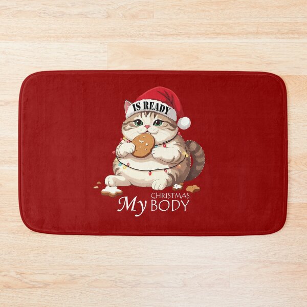 Item preview, ​My Christmas Body Is Ready Cat T-Shirt | Funny Feasting Kitten Gift designed and sold by SylwiaPrint.
