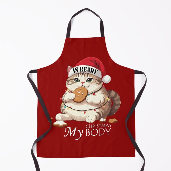 Item preview, ​My Christmas Body Is Ready Cat T-Shirt | Funny Feasting Kitten Gift designed and sold by SylwiaPrint.