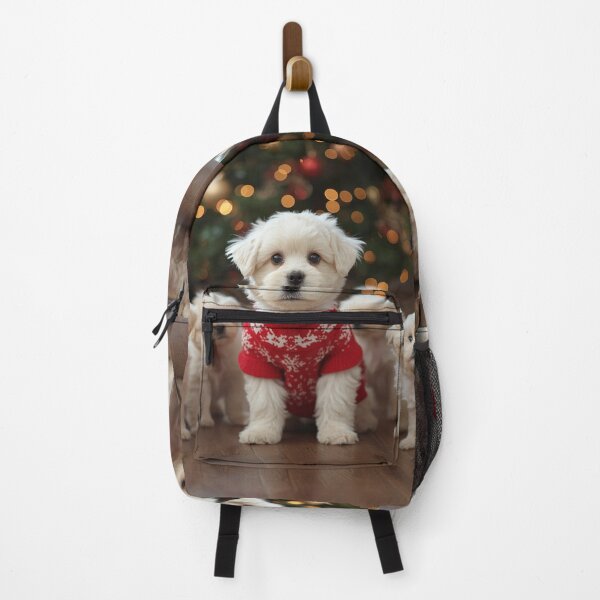 Item preview, Fluffy Holiday Pups – Cozy Christmas Puppy Gathering designed and sold by PixelVibe782.