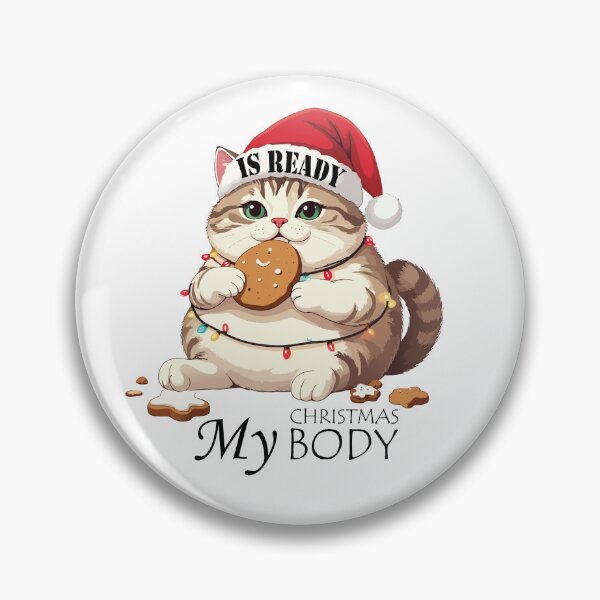 Item preview, ​My Christmas Body Is Ready Cat T-Shirt | Funny Feasting Kitten Gift designed and sold by SylwiaPrint.