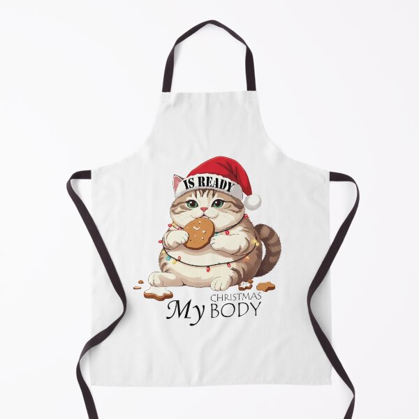 Item preview, ​My Christmas Body Is Ready Cat T-Shirt | Funny Feasting Kitten Gift designed and sold by SylwiaPrint.