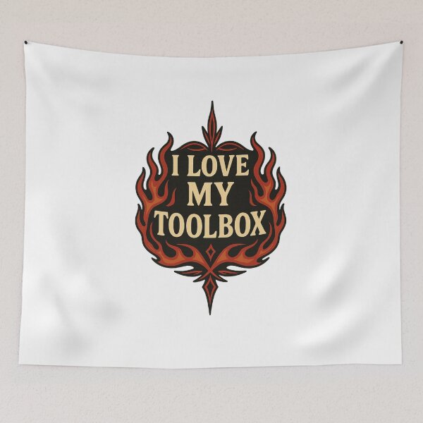 Item preview, I Love My Toolbox – Mechanic Flame Art Garage Life Tool Lover Quote designed and sold by Fleetwood1994.
