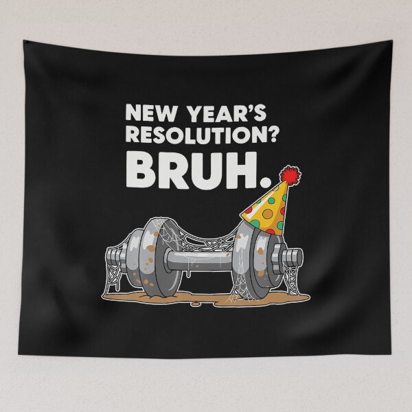Item preview, New Year Resolution Bruh Funny Lazy Gym Humor Party Cartoon designed and sold by FlorenceNorma.