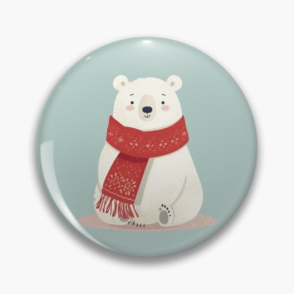 Item preview, Winter Polar Bear with Scarf designed and sold by pixelandpine.