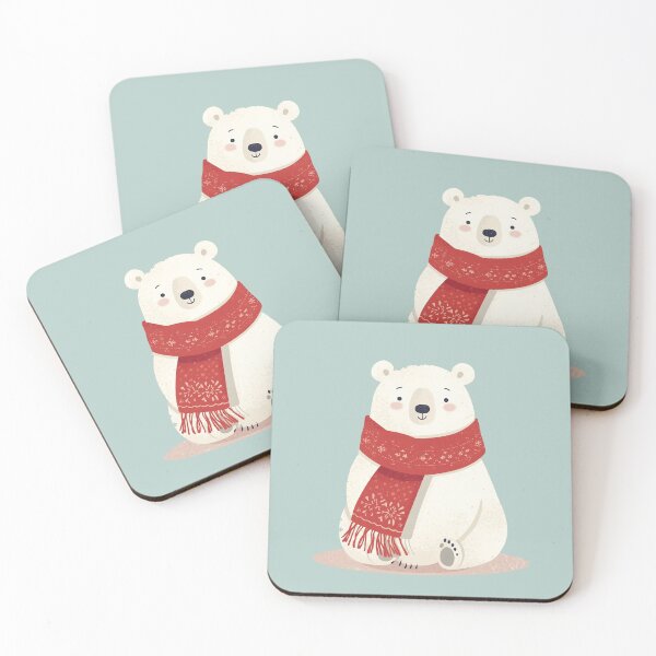 Item preview, Winter Polar Bear with Scarf designed and sold by pixelandpine.
