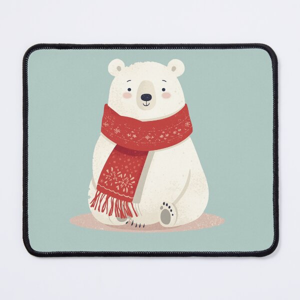 Item preview, Winter Polar Bear with Scarf designed and sold by pixelandpine.