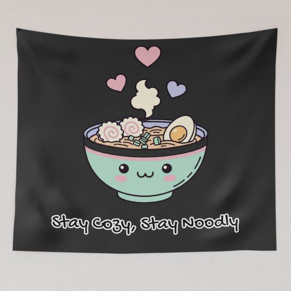 Item preview, Kawaii Smiling Ramen Bowl - Stay Cozy, Stay Noodly designed and sold by SebastianSpace.