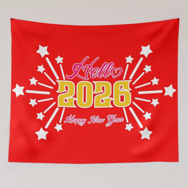 Item preview, Hello 2026 Happy New Year Fireworks Cute Typography T-Shirt designed and sold by Stag Prime Shop.