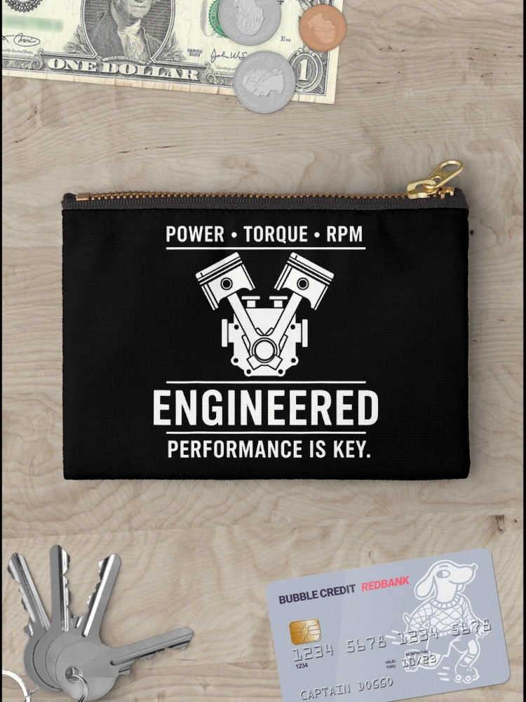 Thumbnail 3 of 4, Zipper Pouch, Engineered Performance Power Torque Rpm Engine designed and sold by CharlotteSandra.