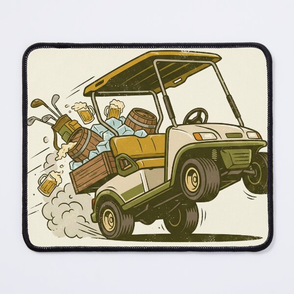 Item preview, Crazy Beer Run Golf Cart – Funny Drunk Golfing Cartoon designed and sold by Imaginationbeyond.