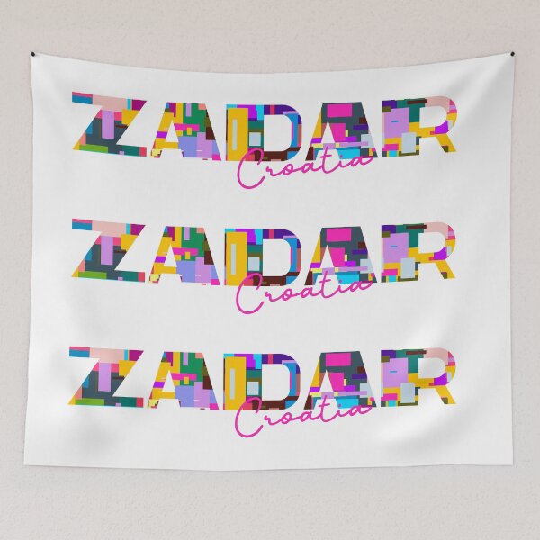 Item preview, Zadar, Croatia, Vibrant Abstract City Typography Art designed and sold by Wanderful-roads.