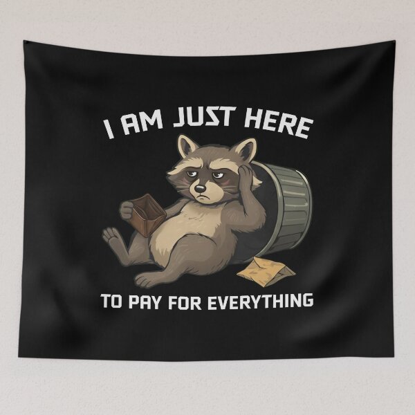 Item preview, Funny Grumpy Raccoon Broke Humor T-Shirt designed and sold by LarryMBrown.