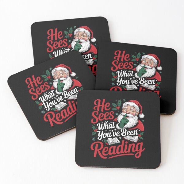 Item preview, He Sees What You've Been Reading Funny Bookish Christmas designed and sold by BakeryDozen.