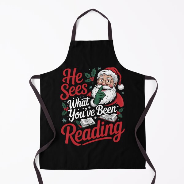 Item preview, He Sees What You've Been Reading Funny Bookish Christmas designed and sold by BakeryDozen.