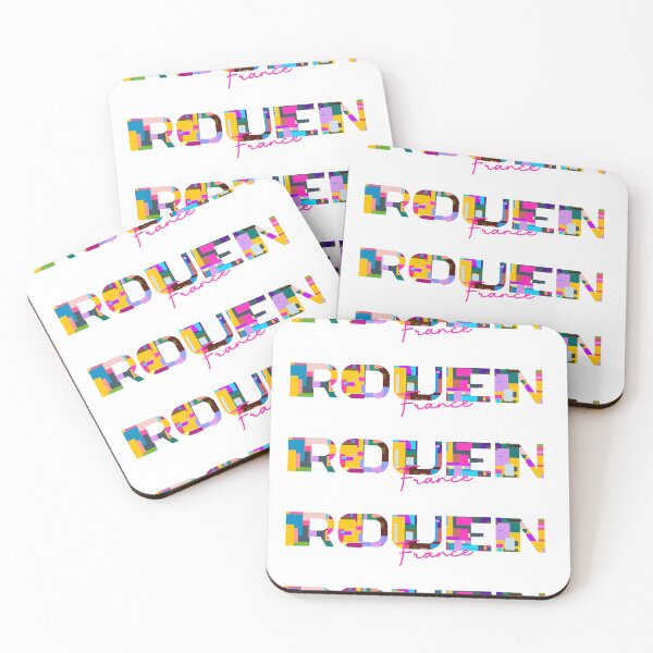 Item preview, Rouen, France, Vibrant Abstract City Typography Art designed and sold by Wanderful-roads.
