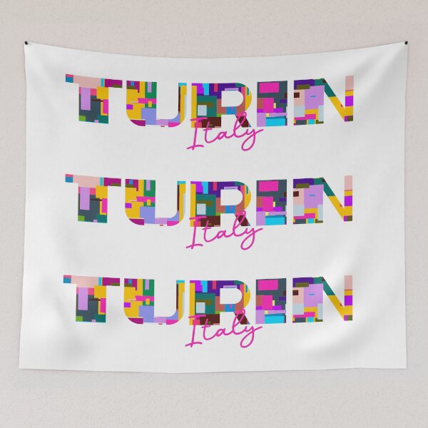 Item preview, Turin, Italy, Vibrant Abstract City Typography Art designed and sold by Wanderful-roads.