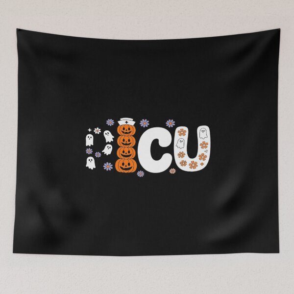 Item preview, PICU Nurse Floral Ghost Pumpkin Halloween ICU RN Nurse designed and sold by GasVille.