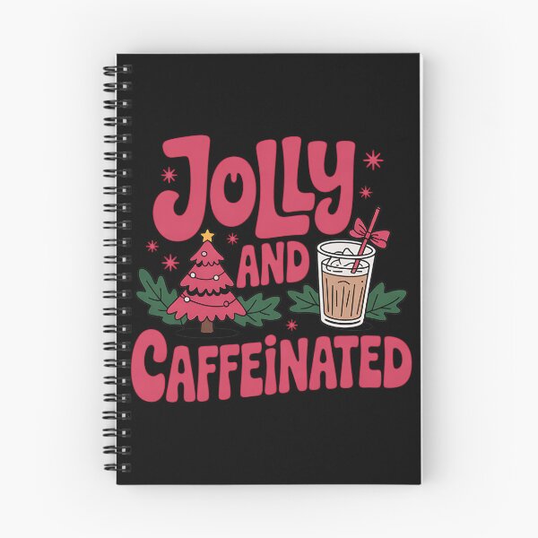 Item preview, Jolly and Caffeinated Christmas Merry Christmas Coffee Quote designed and sold by BakeryDozen.