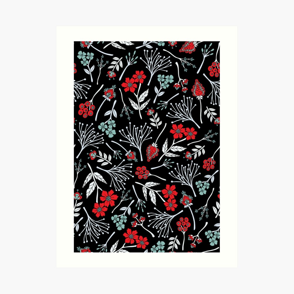 Red Bra With Black Lace Flower Pattern Art Board Print for Sale by