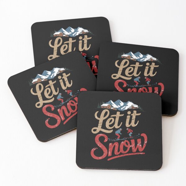 Item preview, Let It Snow Christmas Skiing Snowflakes designed and sold by BakeryDozen.