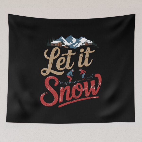 Item preview, Let It Snow Christmas Skiing Snowflakes designed and sold by BakeryDozen.