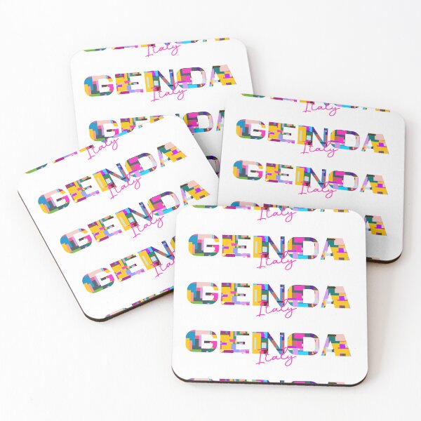 Item preview, Genoa, Italy, Vibrant Abstract City Typography Art designed and sold by Wanderful-roads.