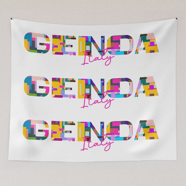 Item preview, Genoa, Italy, Vibrant Abstract City Typography Art designed and sold by Wanderful-roads.