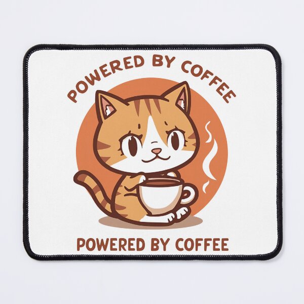 Item preview, Vintage Cat Powered By Coffee – Funny Retro Coffee Lover Design designed and sold by FlorianDIY.