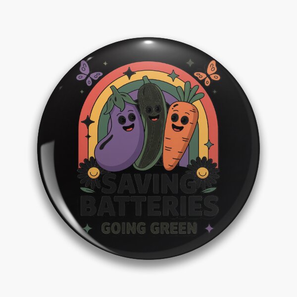 Item preview, Saving Batteries Going Green Vegetarian Vegan Planet Earth designed and sold by OlafLica.