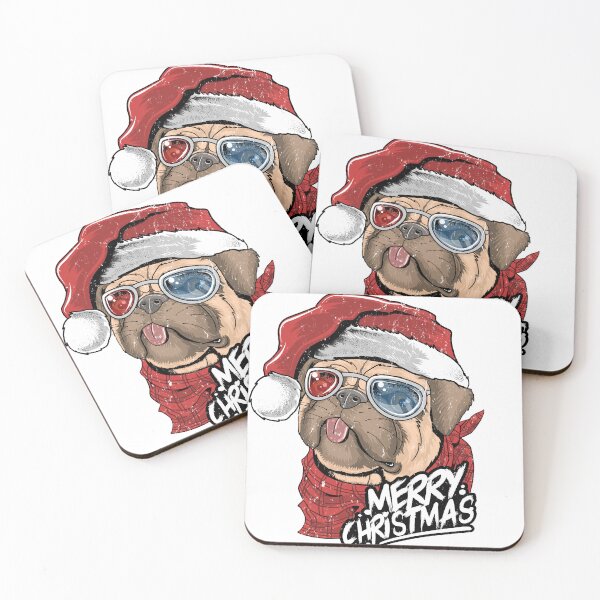 Item preview, Funny Christmas Pug Wearing Santa Hat | Cute Holiday Dog Art | Merry Christmas Design designed and sold by Graphic Botique.