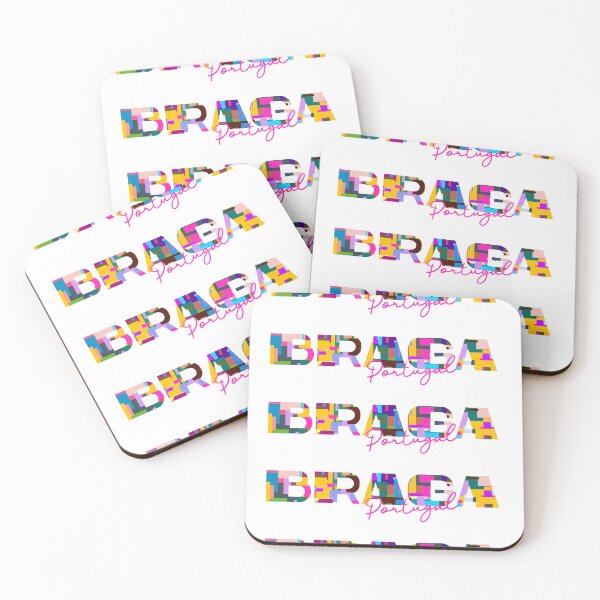 Item preview, Braga, Portugal, Vibrant Abstract City Typography Art designed and sold by Wanderful-roads.