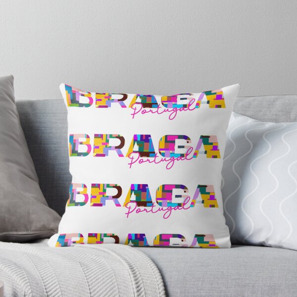 Item preview, Braga, Portugal, Vibrant Abstract City Typography Art designed and sold by Wanderful-roads.