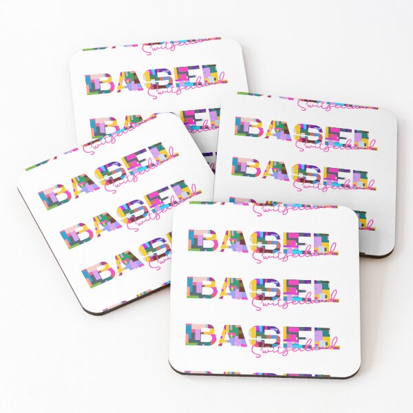 Item preview, Basel, Switzerland, Vibrant Abstract City Typography Art designed and sold by Wanderful-roads.