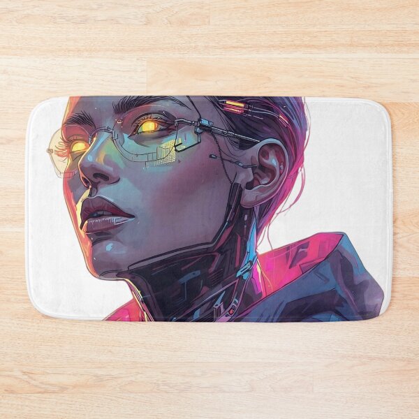 Item preview, Cyberpunk AI Girl Portrait – Futuristic Neon Glitch Art designed and sold by SoulenCify.