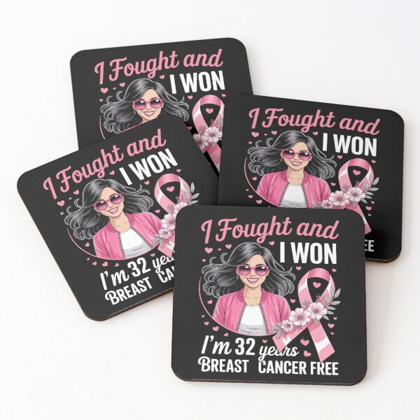 Item preview, Pink Girl I Fought and I Won I'm 32 Years Breast Cancer Free designed and sold by DetroitMug.
