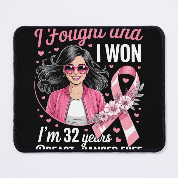 Item preview, Pink Girl I Fought and I Won I'm 32 Years Breast Cancer Free designed and sold by DetroitMug.