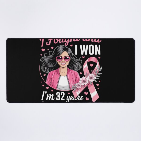 Item preview, Pink Girl I Fought and I Won I'm 32 Years Breast Cancer Free designed and sold by DetroitMug.