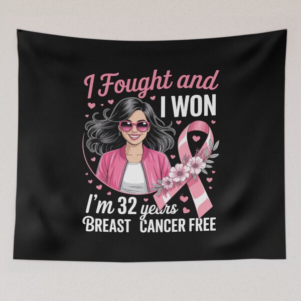Item preview, Pink Girl I Fought and I Won I'm 32 Years Breast Cancer Free designed and sold by DetroitMug.