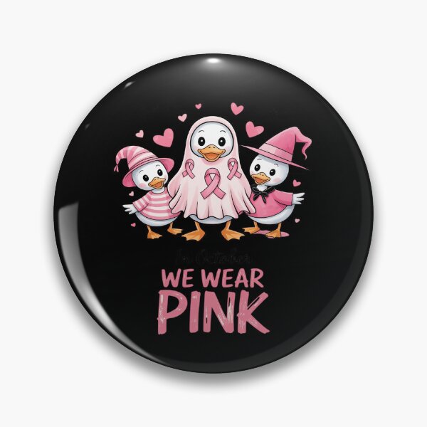 Item preview, Pink Goose Witch in October We Wear Pumpkin Breast Cancer designed and sold by DetroitMug.