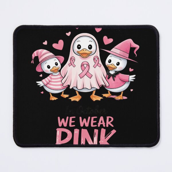 Item preview, Pink Goose Witch in October We Wear Pumpkin Breast Cancer designed and sold by DetroitMug.