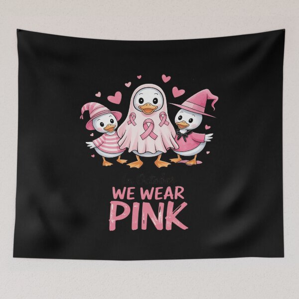 Item preview, Pink Goose Witch in October We Wear Pumpkin Breast Cancer designed and sold by DetroitMug.