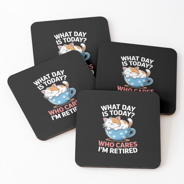Item preview, What Day Is Today Who Cares I'm Retired Cat Coffee Lovers11  designed and sold by RuthGAArt.