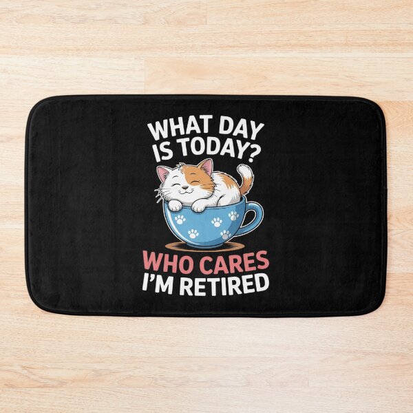 Item preview, What Day Is Today Who Cares I'm Retired Cat Coffee Lovers11  designed and sold by RuthGAArt.