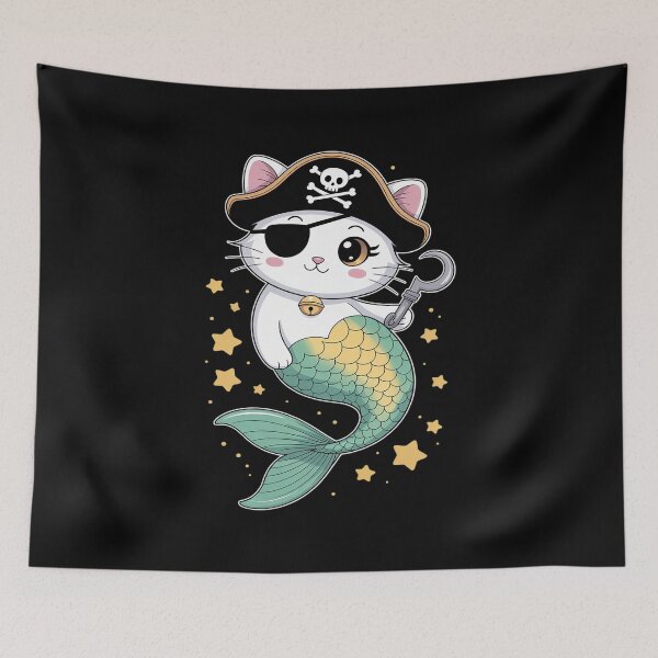 Item preview, Pirate Mermaid Cat Cats Lover Kitten Pet Owner designed and sold by DetroitMug.
