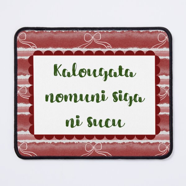 Item preview, Fijian Kalougata Nomuni Siga ni Sucu Print – Red Stripes Pink Bows designed and sold by lolomastudio.