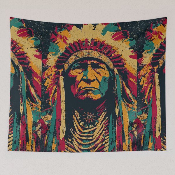 Item preview, Vintage style chief portrait on a distressed grungy background. designed and sold by Piotrek0001.