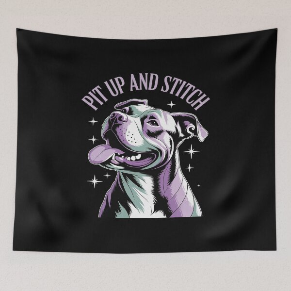 Item preview, Pit Up and Stitch Pit Bull Quilt designed and sold by DetroitMug.
