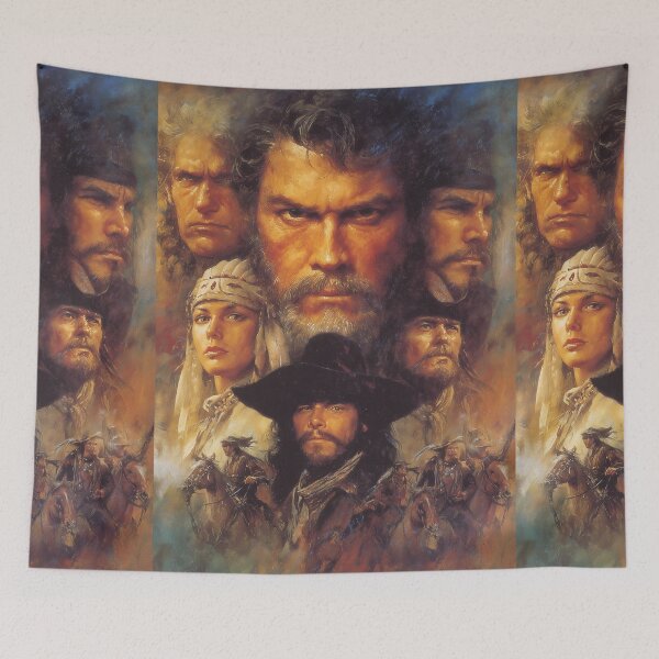 Item preview, An epic movie poster featuring heroes of the West. designed and sold by Piotrek0001.