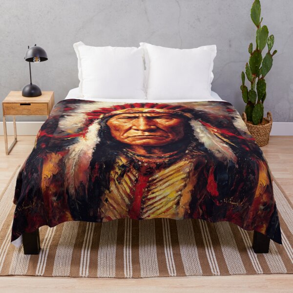 Item preview, An intense painted portrait of an elder chief's gaze. designed and sold by Piotrek0001.